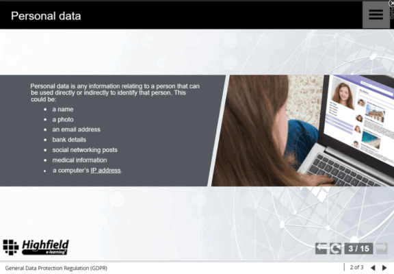data protection e learning